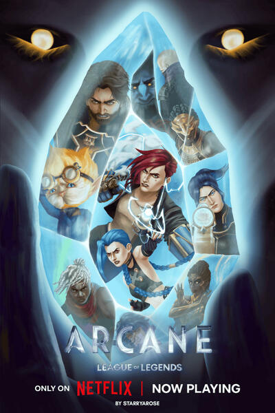 A unofficial poster edit of my fanart. Not affiliated with Netflix or Riot Games and its properties (Arcane, League of Legends).